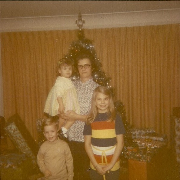 Grandma Hoerig with Tammy and Brad and holding Laurie 1971